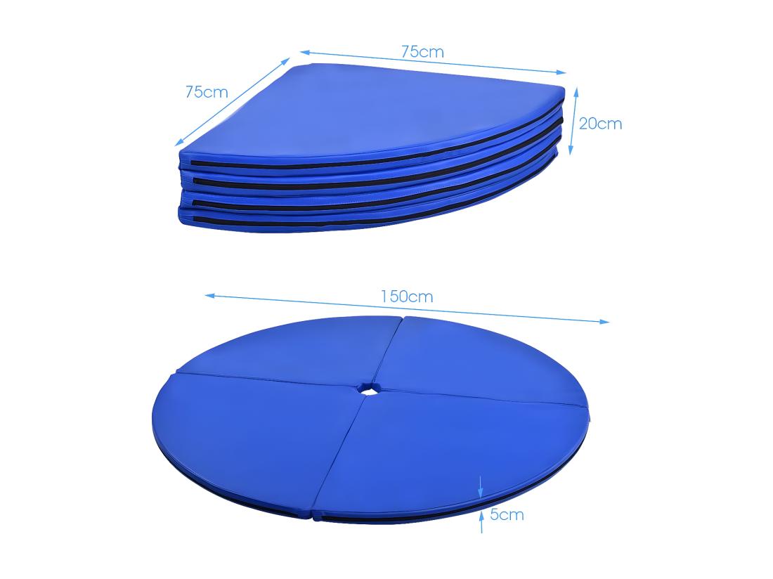 Vente Unique Crash Pad / Mat Tapis De Protection De Pole Dnace Epaisseur 5CM Tapis Pour Dance Diamètre 150CM 4 Morceaux Pliables En EPE