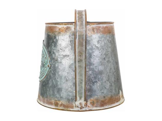 Vente Unique Cruche En Métal Argenté 26xd17.5x15.5h T:13