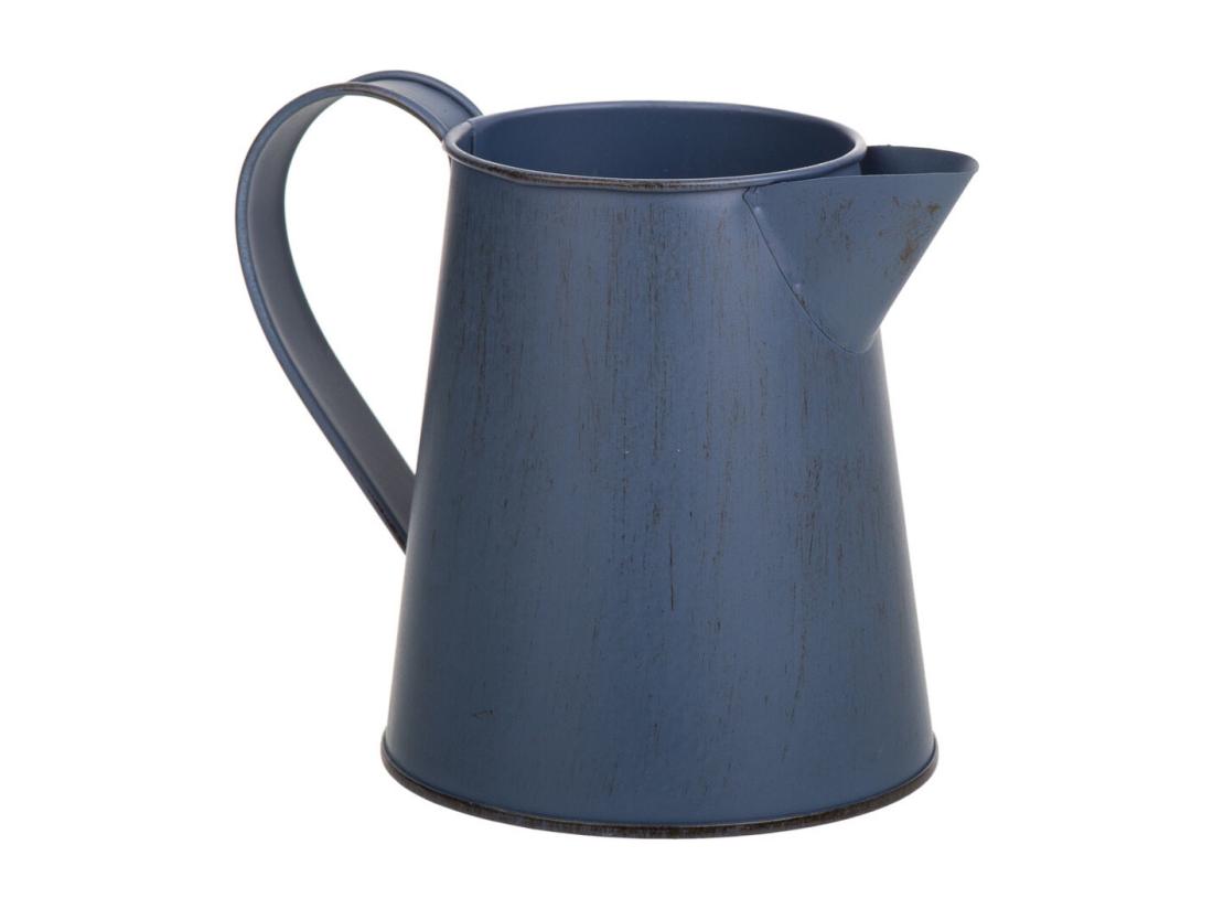 Vente Unique Cruche En Métal Bleu 14xd10x11.5/12.5h Td:7.5
