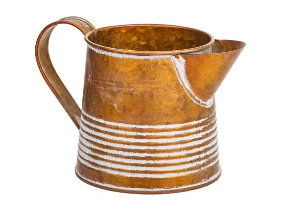 Vente Unique Cruche En Métal Doré 18xd11/9.5x10/11.5h
