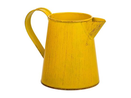 Vente Unique Cruche En Métal Jaune 14xd10x11.5/12.5h Td:7.5