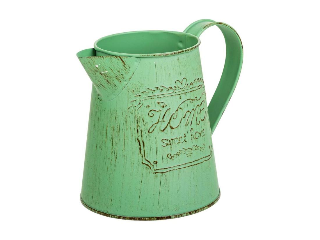 Vente Unique Cruche En Métal Vert 14xd10x11.5/12.5h Td:7.5