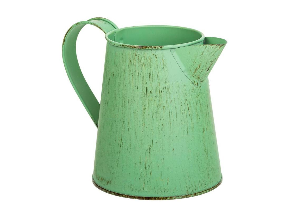 Vente Unique Cruche En Métal Vert 14xd10x11.5/12.5h Td:7.5