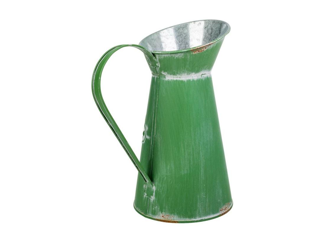 Vente Unique Cruche En Métal Vert 22xb15.5x22/23/25.5h