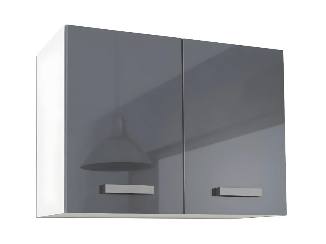 Vente Unique Cuisine Complète - Avec Plan De Travail 180 Cm - Gris Brillant Et Blanc - TRATTORIA