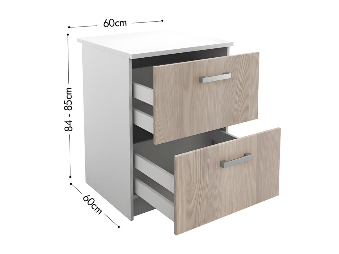 Vente Unique Cuisine Complète - Avec Plan De Travail 240 Cm - Naturel Clair & Blanc - TRATTORIA