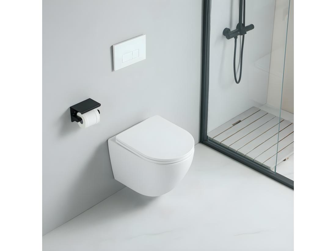 Vente Unique Cuvette WC Suspendu CARCEO - Sans Bride Et Avec Frein De Chute