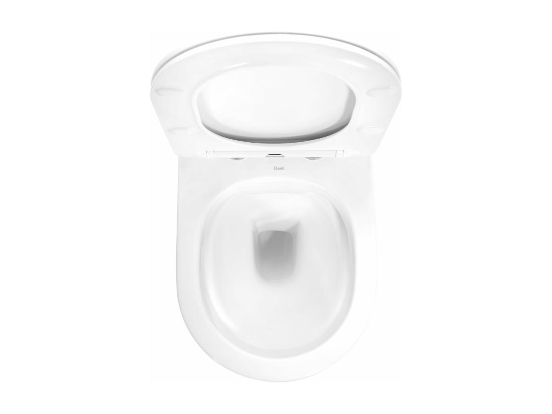 Vente Unique Cuvette WC Suspendue Rea Carlo Mini Rimless Dur/Flat/ZM Blanc/Or