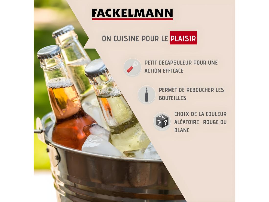 Vente Unique Décapsuleur Et Rebouche Bouteille 2 En 1 Fackelmann Basic