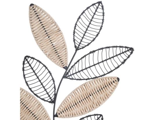Vente Unique Déco Murale En Rotin Et Métal Noir 56 X 29 Cm