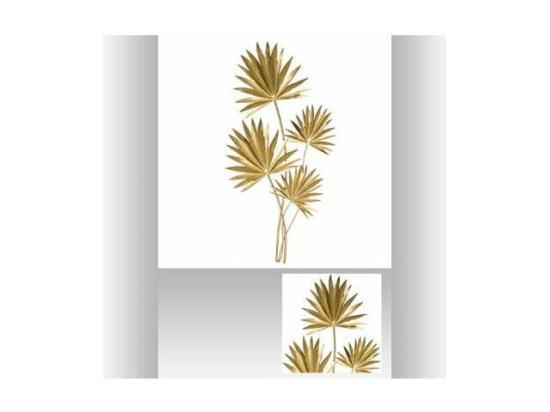 Vente Unique Décoration Murale Feuilles En Métal Or 39 X 73 Cm