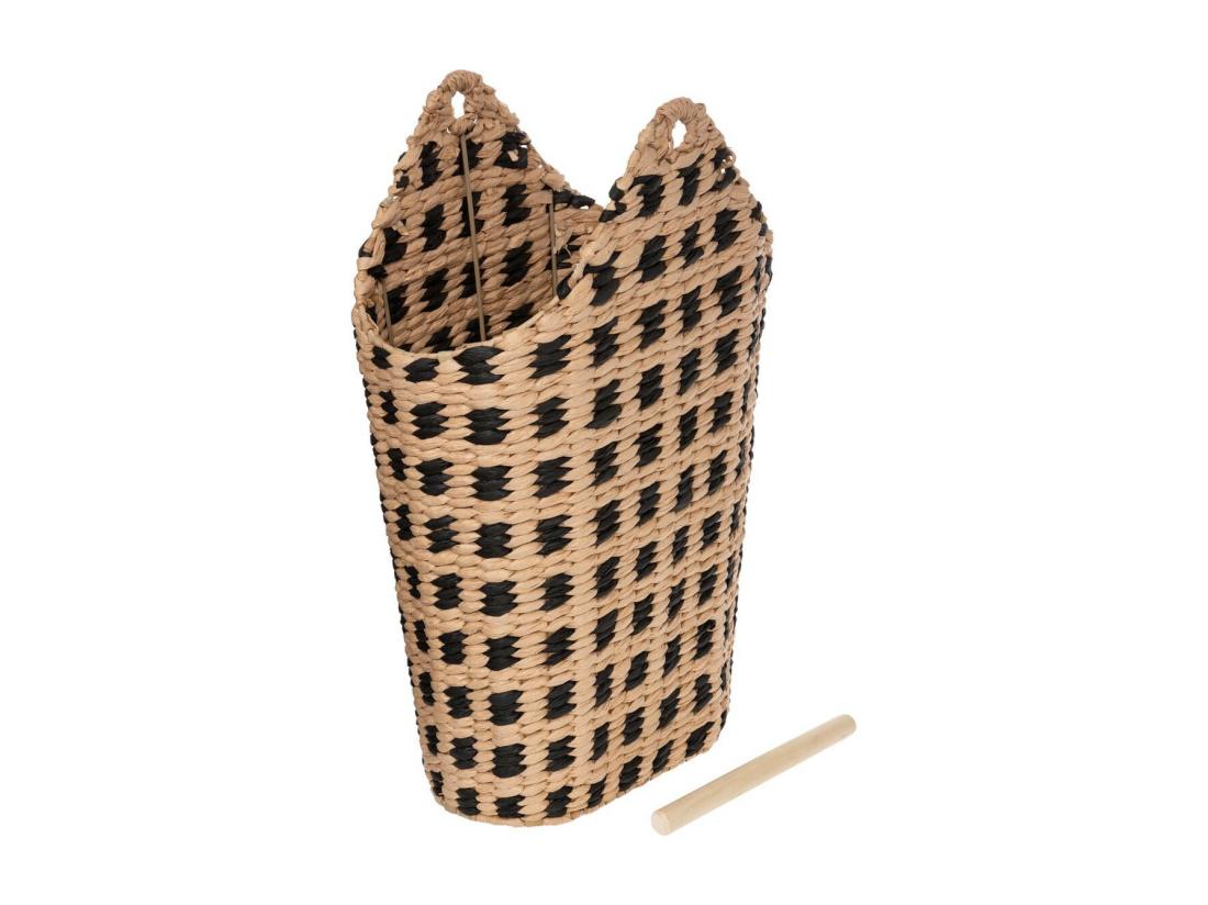 vente unique Dérouleur papier WC avec Réserve Papier ou Magazine tressé naturel et noir