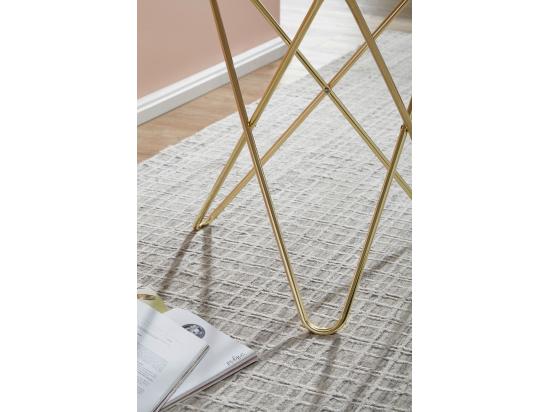 Vente Unique Design Table Basse Optique Marbre Blanc Table De Salon Or Ø55cm Ronde