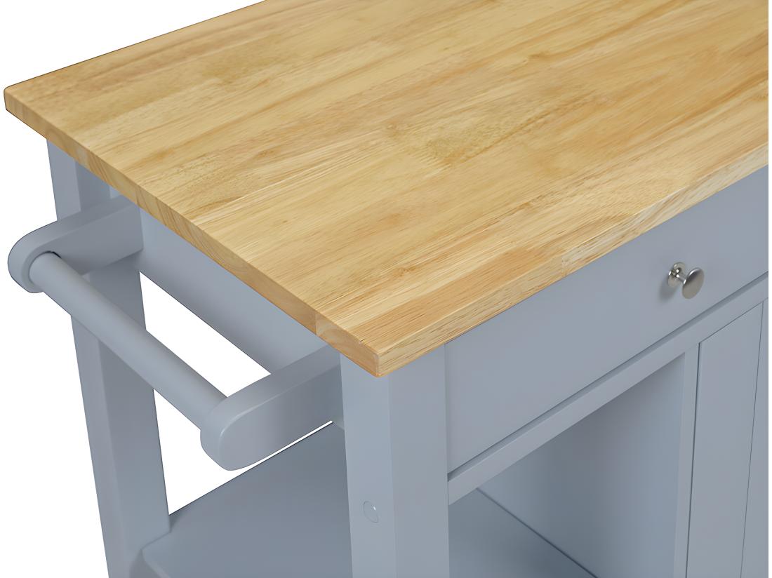 Vente Unique Desserte De Cuisine à Roulettes HALEY - 1 Porte & 2 Tiroirs - Hévéa