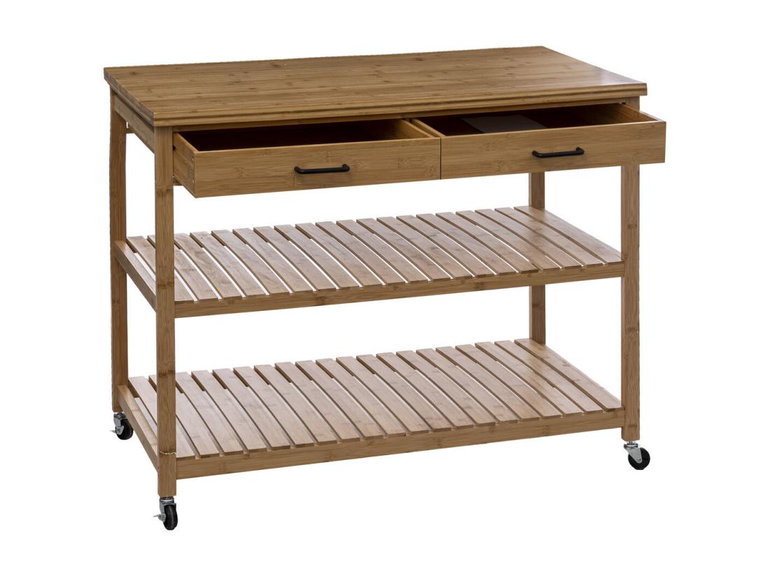 Vente Unique Desserte Îlot De Cuisine 4 Niveaux En Bambou L 108 Cm