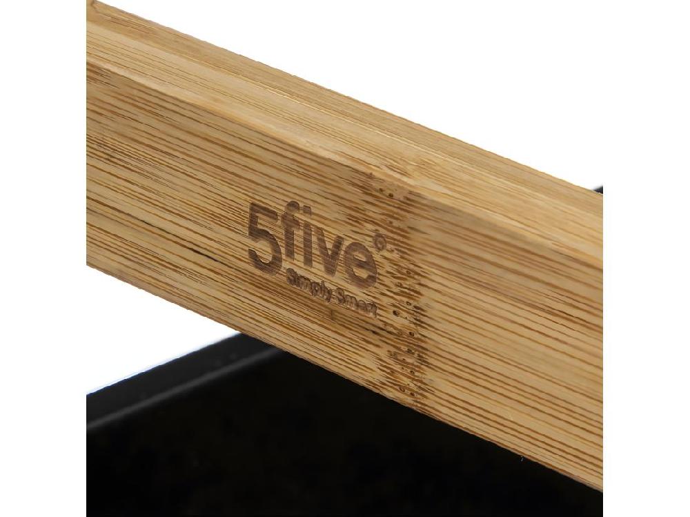 Vente Unique Desserte Roulante 3 Niveaux En Bambou Et Bois Noir H 80 Cm