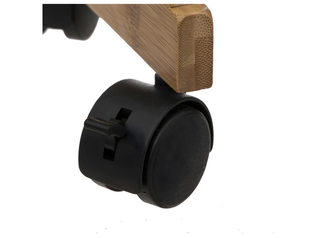 Vente Unique Desserte Roulante 3 Niveaux En Bambou Et Bois Noir H 80 Cm