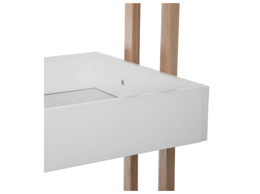Vente Unique Desserte Roulante 4 Niveaux En Bambou Et Bois Blanc H 87 Cm