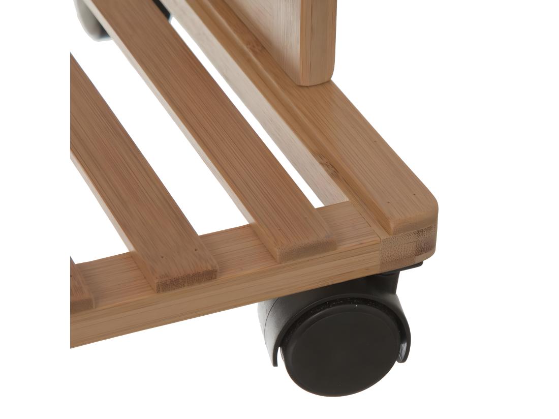 Vente Unique Desserte Roulante 4 Niveaux En Bambou Et Bois Blanc H 87 Cm