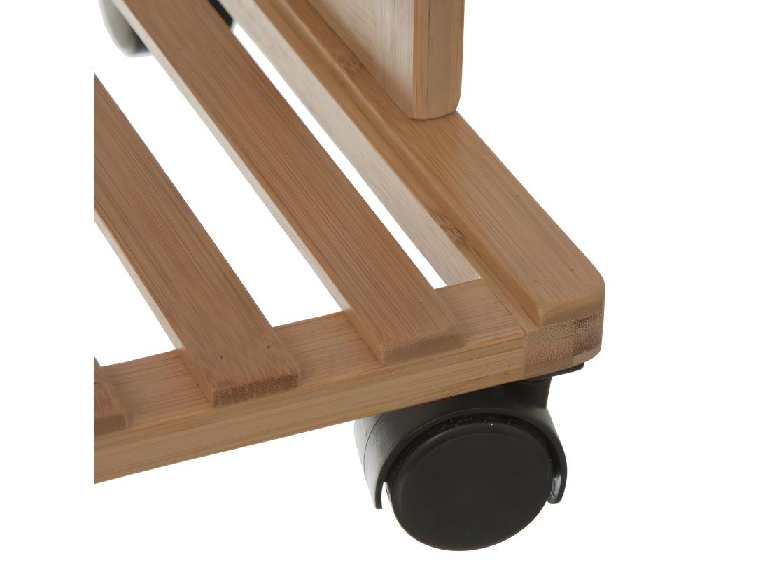 Vente Unique Desserte Roulante 4 Niveaux En Bambou Et Bois Blanc H 87 Cm
