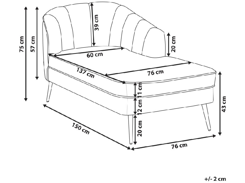 Vente Unique Divan Côté Droit En Bouclé Beige Clair ALLIER