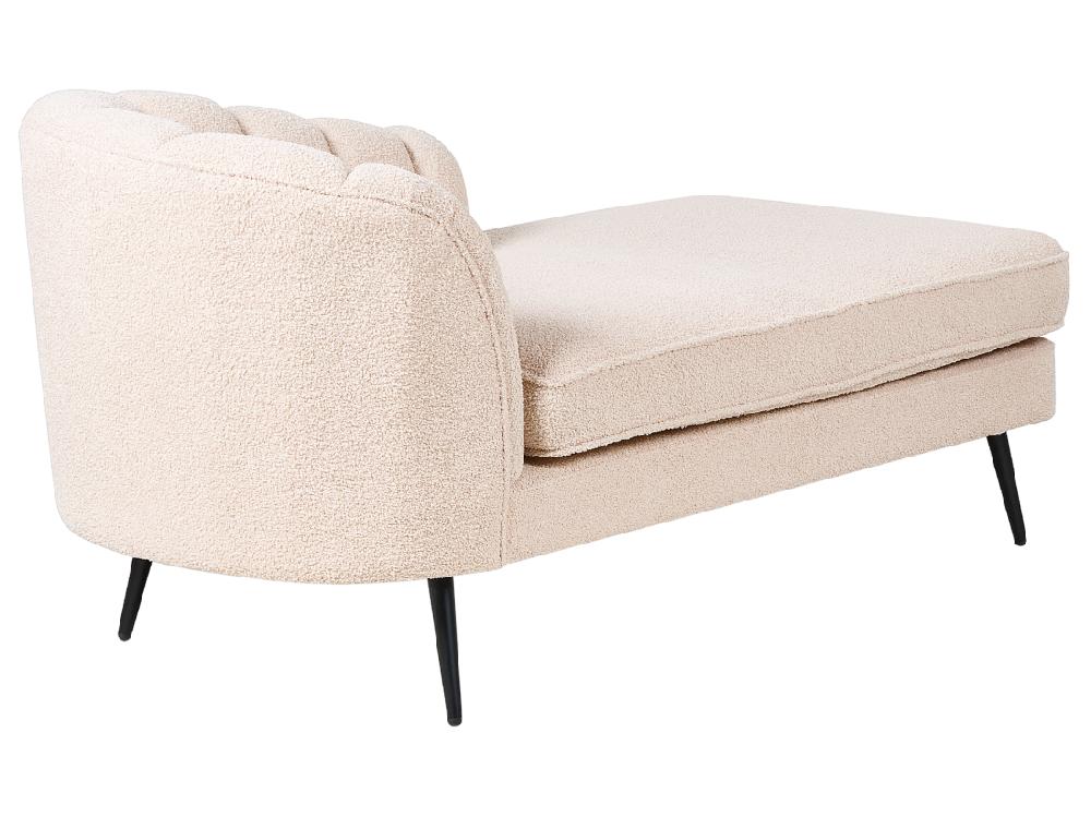 Vente Unique Divan Côté Droit En Bouclé Beige Clair ALLIER