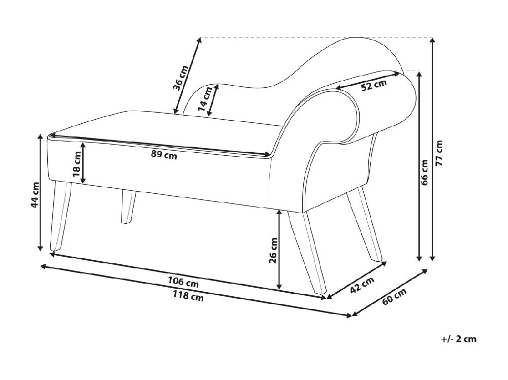 vente unique Divan côté droit en tissu rose BIARRITZ