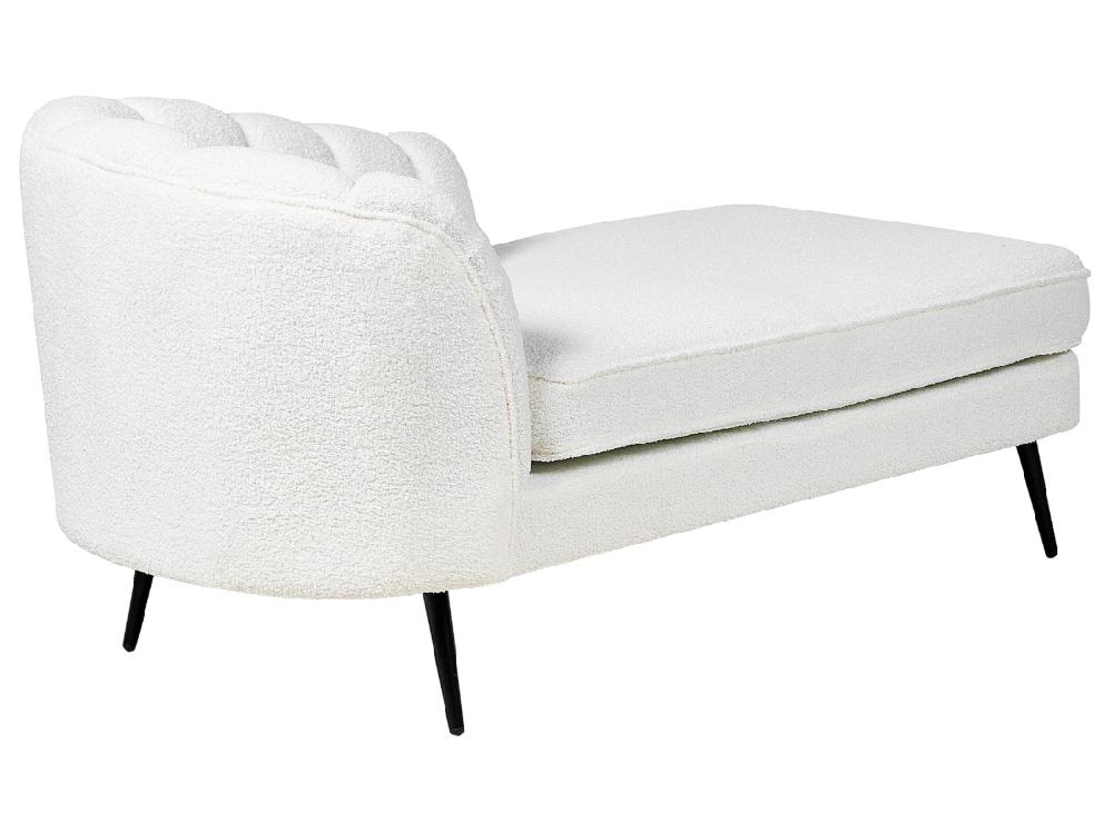 Vente Unique Divan Côté Droite En Bouclé Blanc Cassé ALLIER