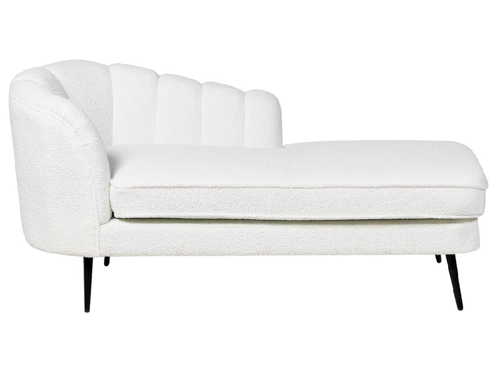 vente unique Divan côté droite en bouclé blanc cassé ALLIER