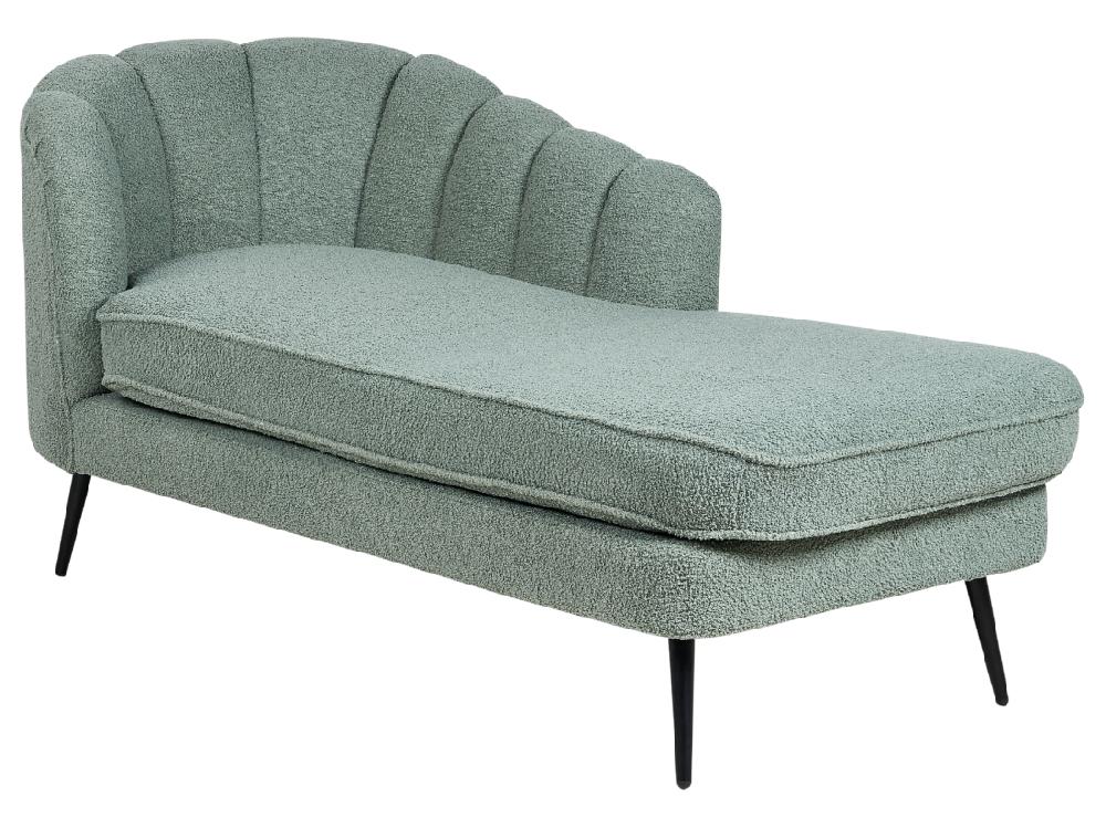 Vente Unique Divan Côté Droite En Bouclé Vert ALLIER