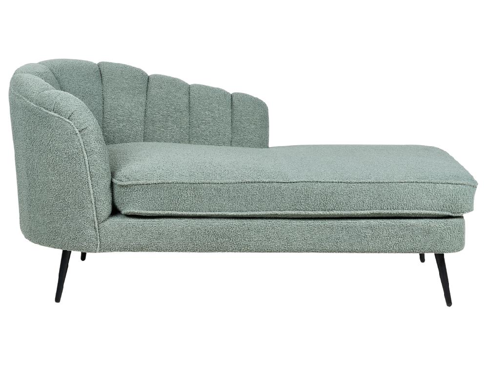 vente unique Divan côté droite en bouclé vert ALLIER