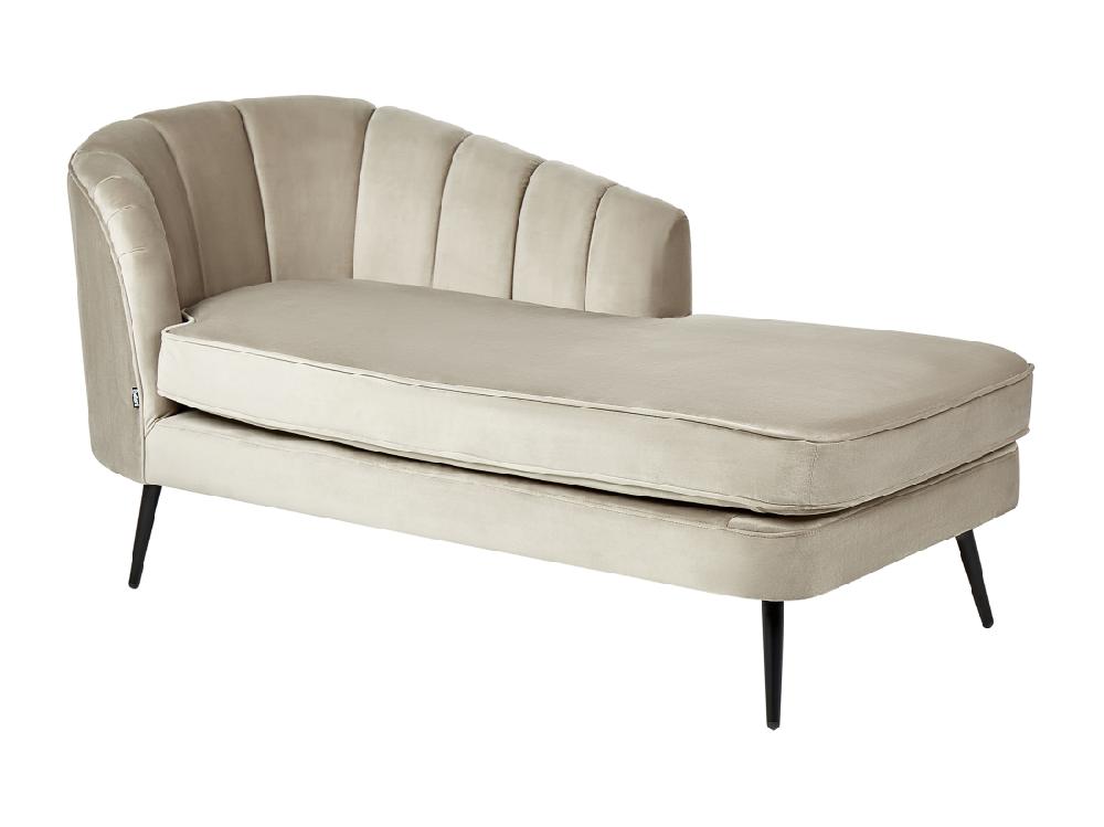 Vente Unique Divan Côté Droite En Velours Beige ALLIER