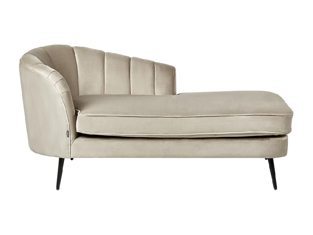 vente unique Divan côté droite en velours beige ALLIER