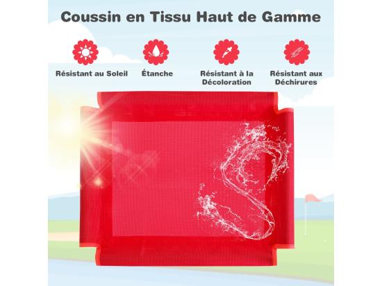 Vente Unique Dôme D'escalade Enfants Avec Toboggan Cage D'escalade Avec Coussin En Tissu Et Velours Charge 180kg Aire De Jeux Extérieure Et Intérieure Pour Garçons Et Filles De 3 à 10 Ans (Rouge)
