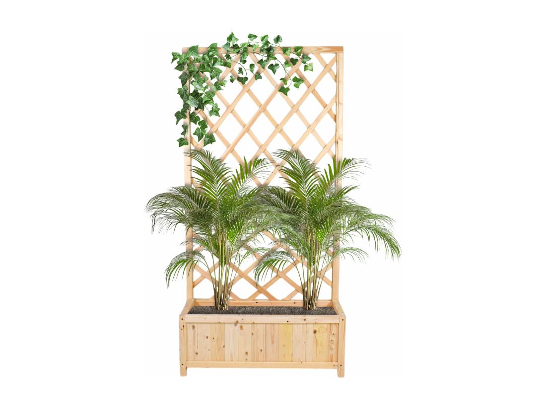 Vente Unique Dorothy - Jardinière En Bois De Cèdre Imprégné Avec Espalier H180 Cm
