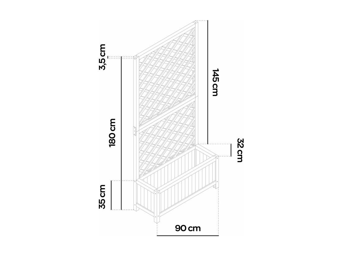 Vente Unique Dorothy - Jardinière En Bois De Cèdre Imprégné Avec Espalier H180 Cm