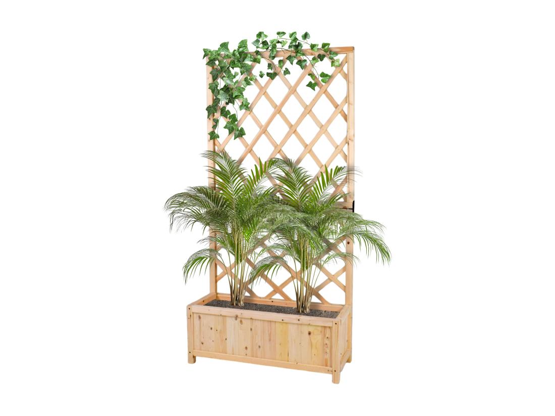 vente unique Dorothy - Jardinière en bois de cèdre imprégné avec espalier H180 cm