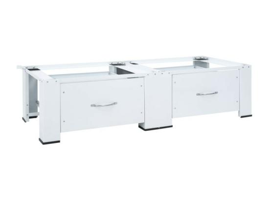 vente unique Double socle pour machine à laver avec tiroirs blanc
