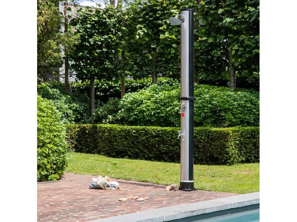 Vente Unique Douche Solaire FIDGI Noire Et Argent 35L