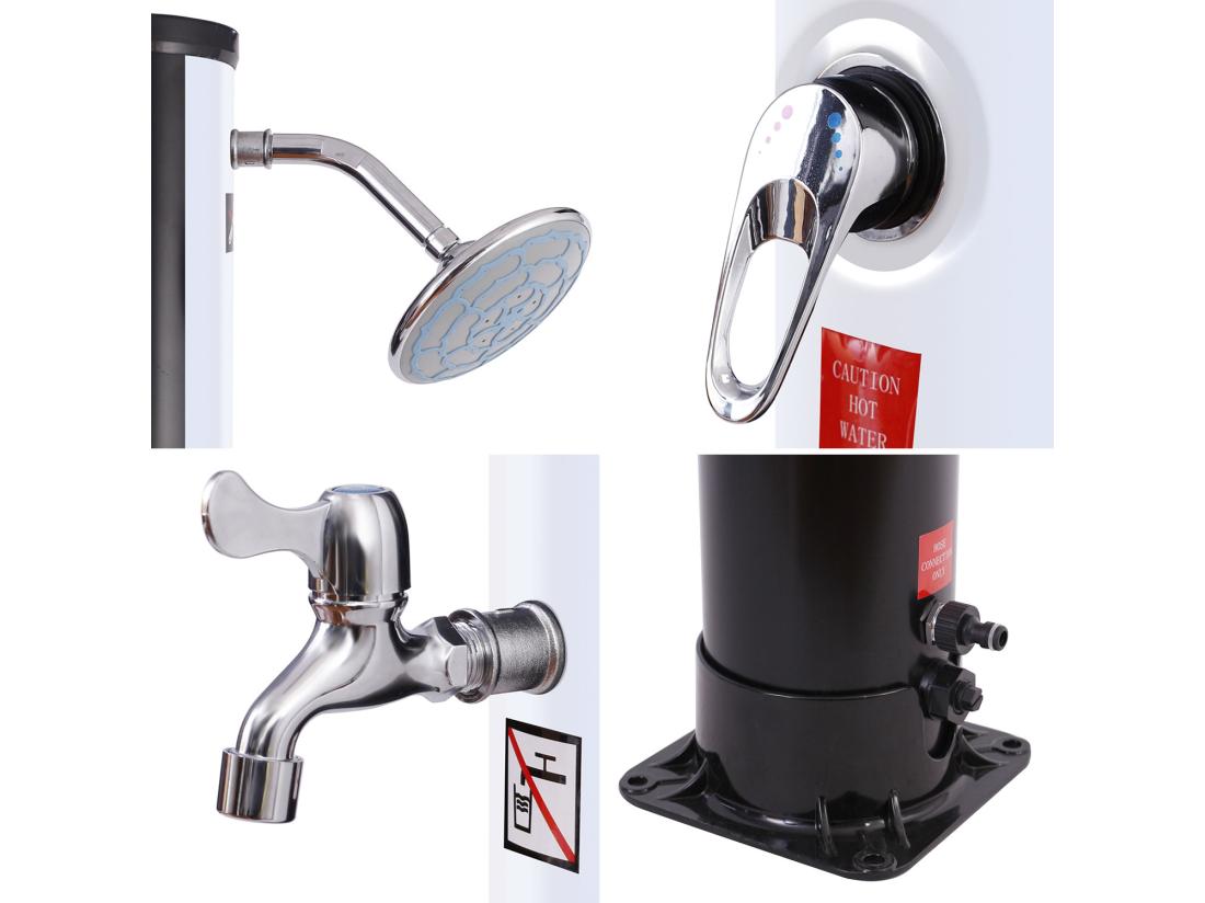 Vente Unique Douche Solaire FIDGI Noire Et Argent 35L