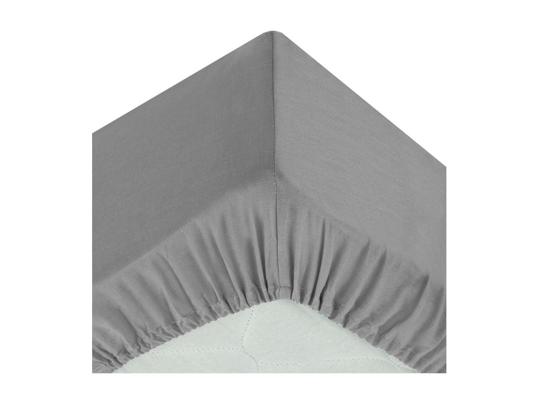 vente unique Drap Housse 2 Personnes "Percale" 160x200cm Gris