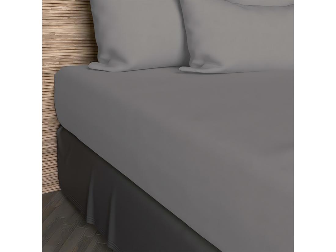 vente unique Drap housse 90x190 cm en coton 57 Fils SOLEIL D'OCRE gris