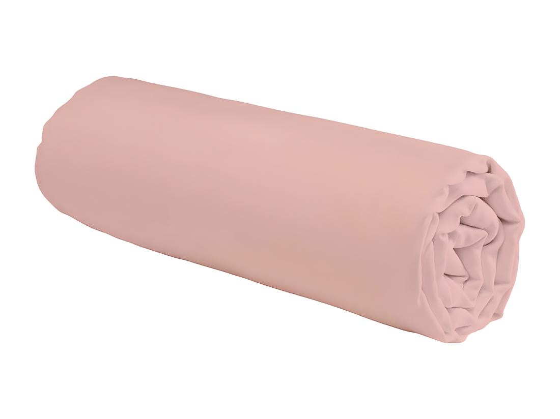 Vente Unique Drap Housse En Coton 57 Fils Uni Bonnet 25cm Rose 180x200cm