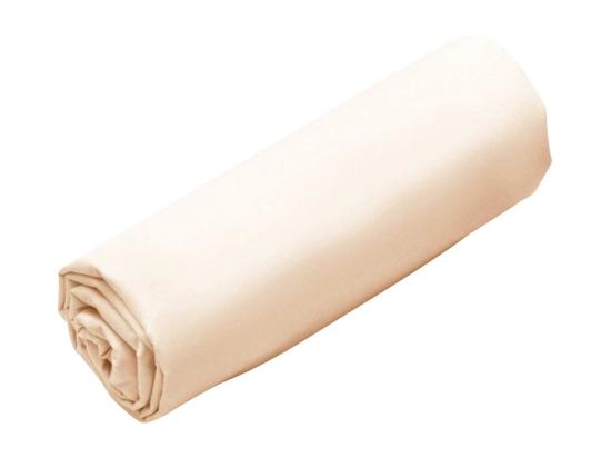 vente unique Drap housse percale de coton 80 fils/cm² - 180 x 200 cm - Bonnet 30 cm - Beige - BELLIMI