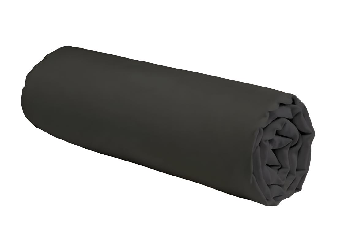 vente unique Drap housse uni en coton 57 fils anthracite 160x200cm