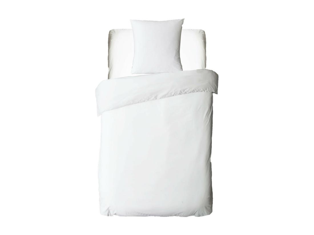 Vente Unique Drap Housse Uni En Coton 57 Fils Blanc 90x190cm
