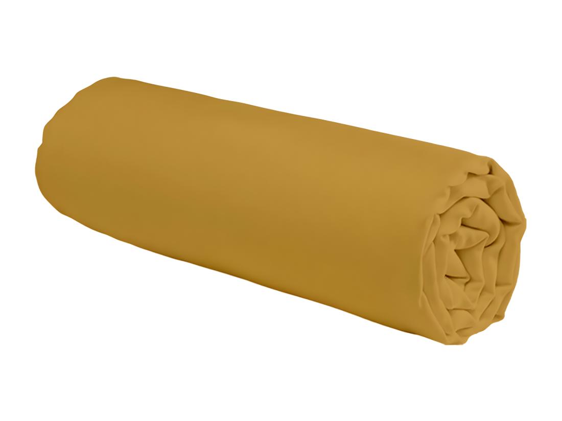 Vente Unique Drap Housse Uni En Coton 57 Fils Miel 160x200cm