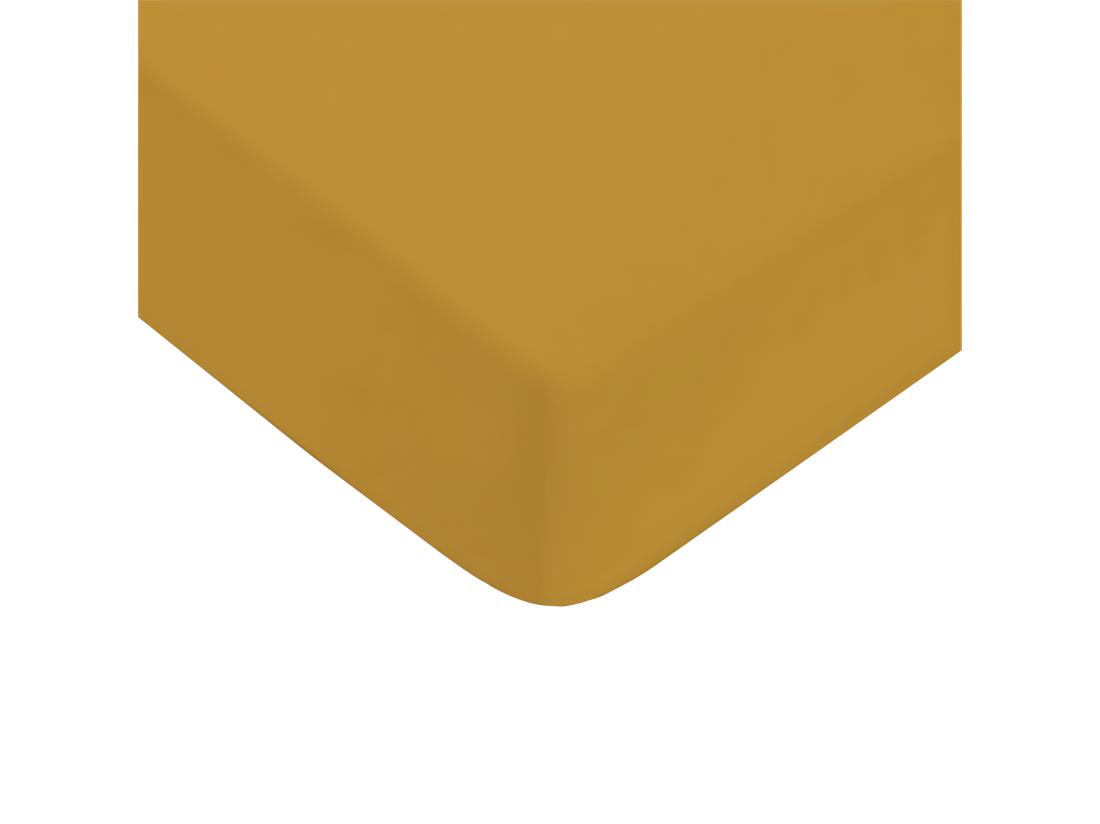 Vente Unique Drap Housse Uni En Coton 57 Fils Miel 160x200cm