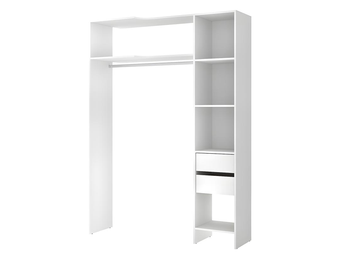 Vente Unique Dressing D'angle Extensible GONTRAN - L164/214 Cm - Blanc Et Gris