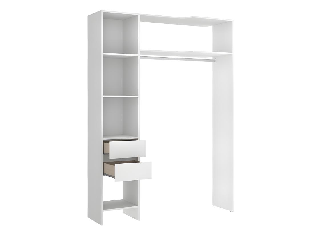 Vente Unique Dressing D'angle Extensible GONTRAN - L164/214 Cm - Blanc Et Gris